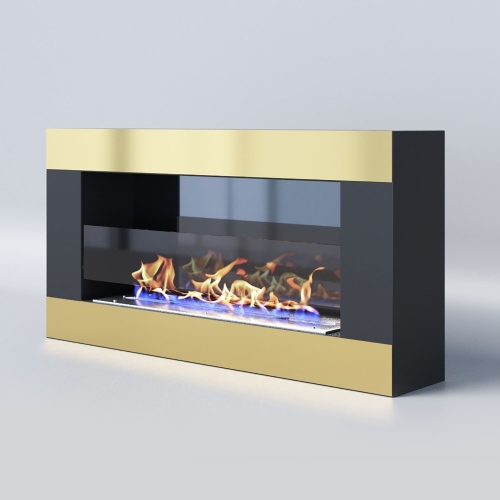 Биокамин "Русский огонь" Голд 800N настенный с защитным и декоративным стеклом
