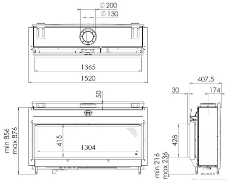 Газовый камин DRU Metro 130XT-41 RCH
