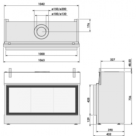 Газовый камин BellFires Horizon Bell Small Газовый камин BellFires Horizon Bell Small