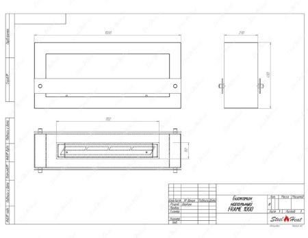 Биокамин SteelHeat WALL FRAME ONE 1000 красный, стемалит по цене 55 650 руб.