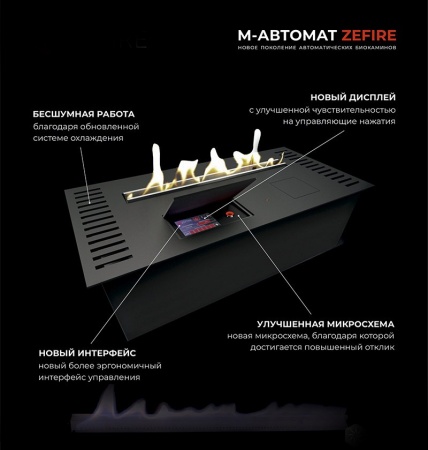 Автоматический биокамин ZeFire M 1800 шлифованный по цене 449 000 руб.